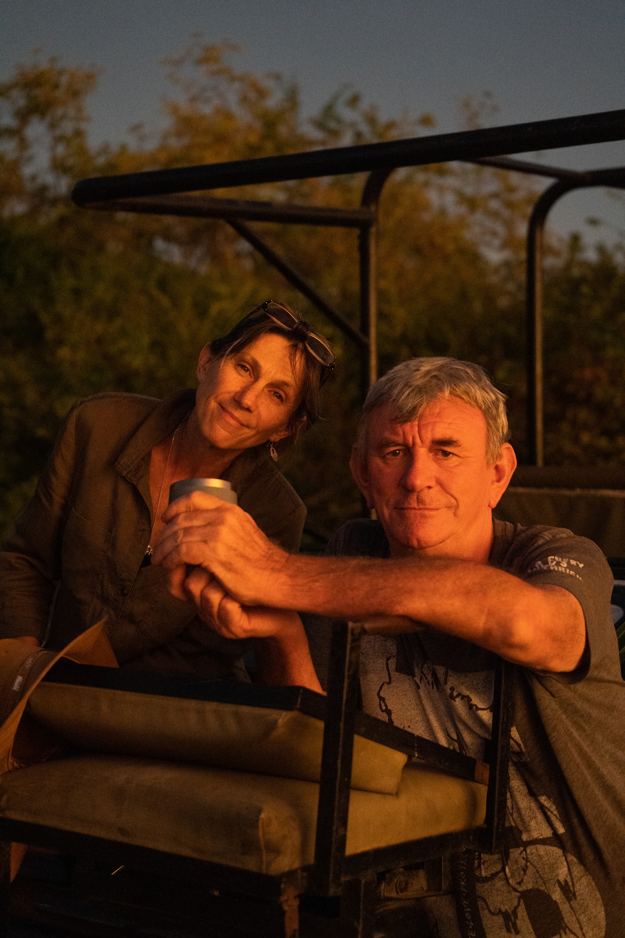 An evening together in a safari vehicle, from the CAWS family collection