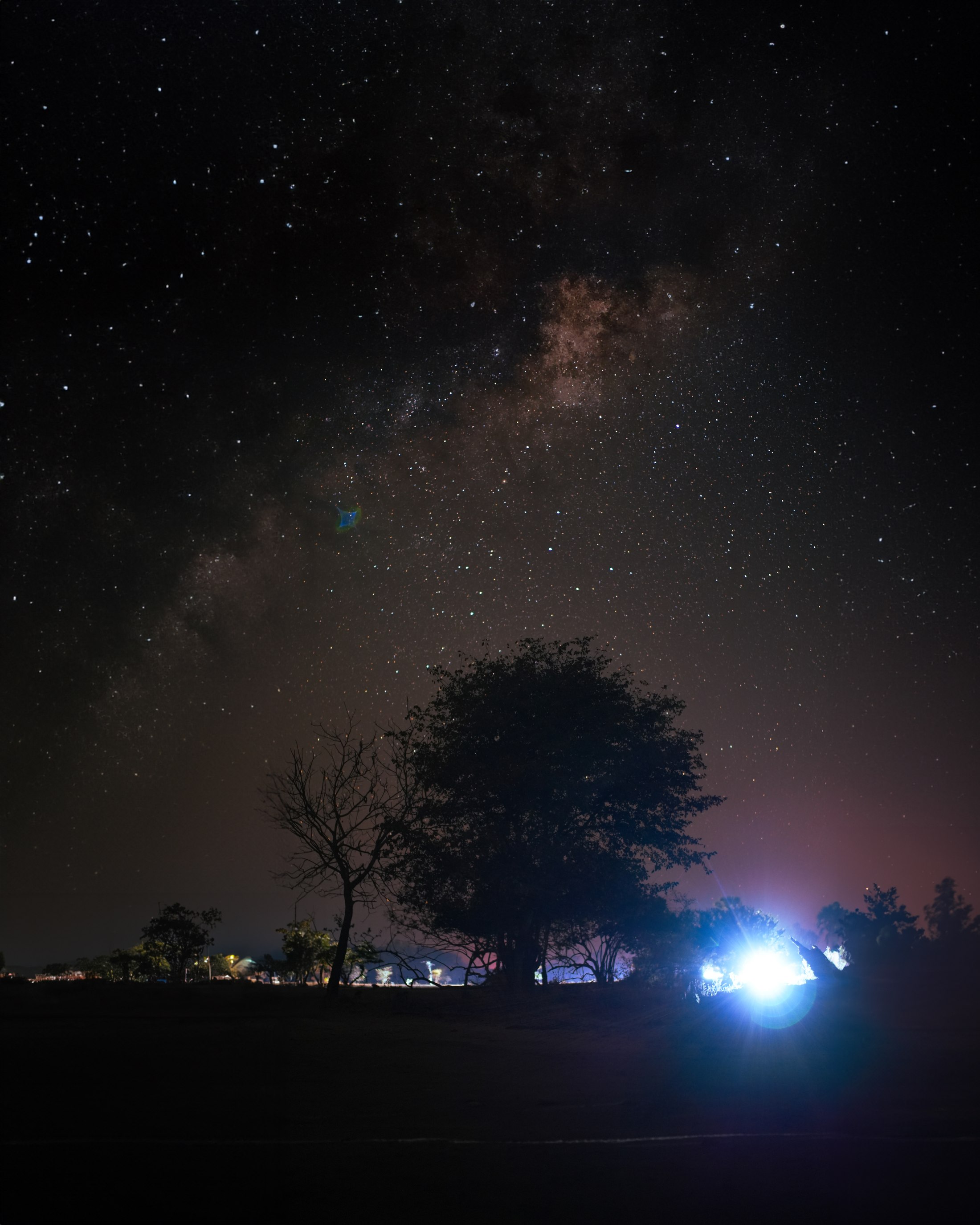 A night drive beneath a starry sky at Mvuu.