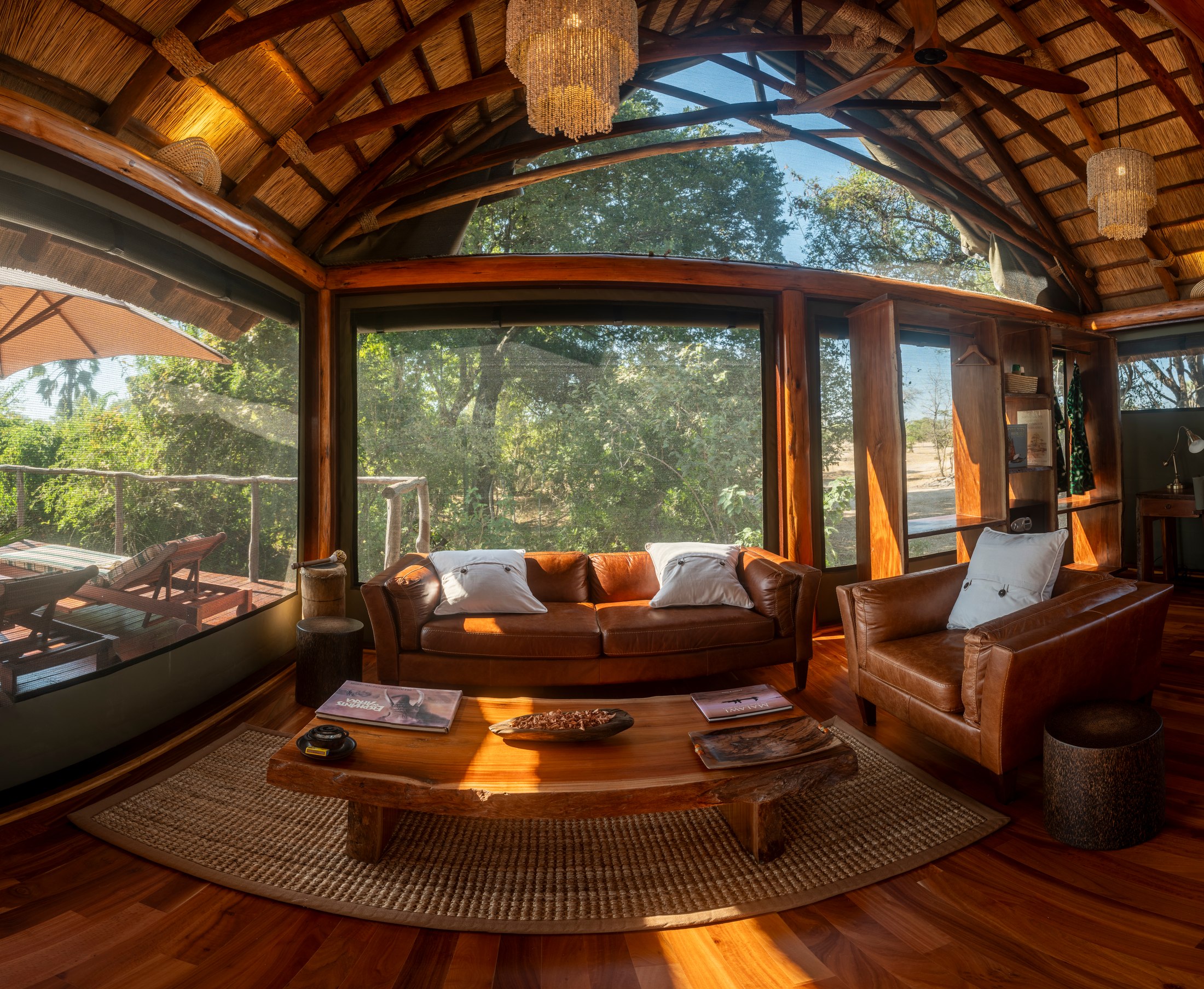 A private lounge at Mvuu Lodge.